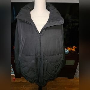 Free People Black Oversized Bomber Jacket Size L